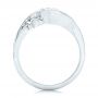 14k White Gold Organic Leaf Solitaire Diamond Engagement Ring - Front View -  102411 - Thumbnail