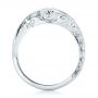 14k White Gold 14k White Gold Organic Leaf Solitaire Diamond Engagement Ring - Front View -  102580 - Thumbnail