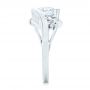  Platinum Platinum Organic Leaf Solitaire Diamond Engagement Ring - Side View -  102411 - Thumbnail