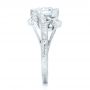 14k White Gold 14k White Gold Organic Leaf Solitaire Diamond Engagement Ring - Side View -  102580 - Thumbnail