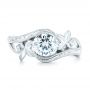  Platinum Platinum Organic Leaf Solitaire Diamond Engagement Ring - Top View -  102580 - Thumbnail
