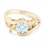 14k Yellow Gold 14k Yellow Gold Organic Leaf Solitaire Diamond Engagement Ring - Flat View -  102411 - Thumbnail