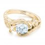 14k Yellow Gold 14k Yellow Gold Organic Leaf Solitaire Diamond Engagement Ring - Flat View -  102580 - Thumbnail