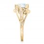 18k Yellow Gold 18k Yellow Gold Organic Leaf Solitaire Diamond Engagement Ring - Side View -  102580 - Thumbnail