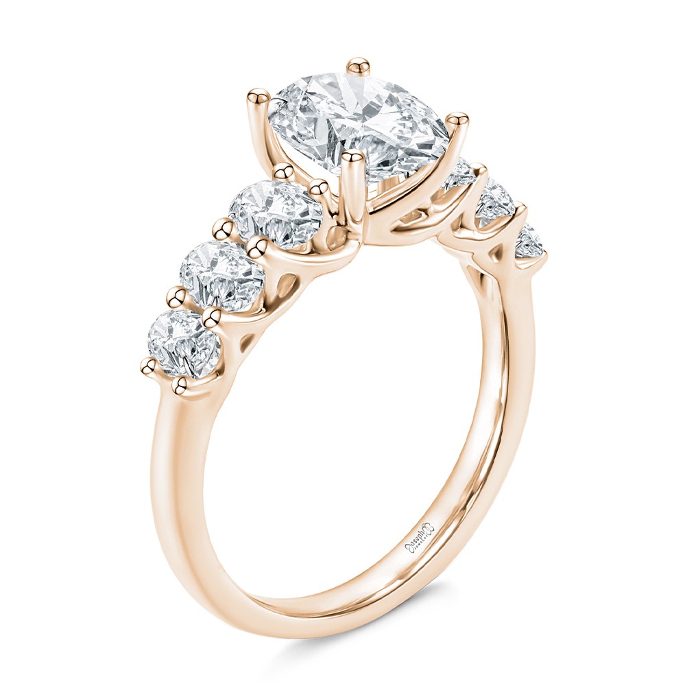 Oval 7 Stone Diamond Engagement Ring - Image