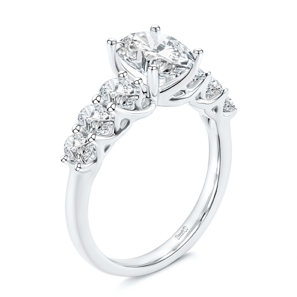 Oval 7 Stone Diamond Engagement Ring - Image