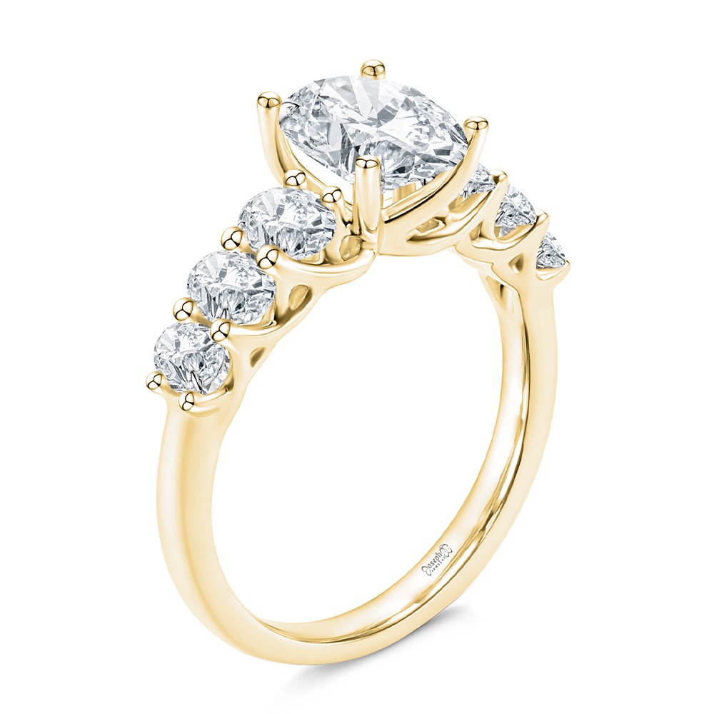 Oval 7 Stone Diamond Engagement Ring - Image