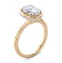 14k Rose Gold 14k Rose Gold Oval Bezel With Peekaboo And Hidden Halo Diamond Engagement Ring - Three-Quarter View -  108123 - Thumbnail
