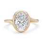 14k Rose Gold 14k Rose Gold Oval Bezel With Peekaboo And Hidden Halo Diamond Engagement Ring - Top View -  108123 - Thumbnail