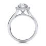 14k White Gold 14k White Gold Oval Bezel With Peekaboo And Hidden Halo Diamond Engagement Ring - Front View -  108123 - Thumbnail