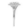 14k White Gold 14k White Gold Oval Bezel With Peekaboo And Hidden Halo Diamond Engagement Ring - Side View -  108123 - Thumbnail