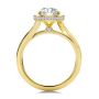 14k Yellow Gold Oval Bezel With Peekaboo And Hidden Halo Diamond Engagement Ring - Front View -  108123 - Thumbnail