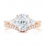 14k Rose Gold 14k Rose Gold Oval Cluster Engagement Ring - Top View -  107282 - Thumbnail