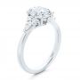 14k White Gold 14k White Gold Oval Cluster Engagement Ring - Three-Quarter View -  107282 - Thumbnail