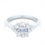  Platinum Platinum Oval Cluster Engagement Ring - Flat View -  107282 - Thumbnail