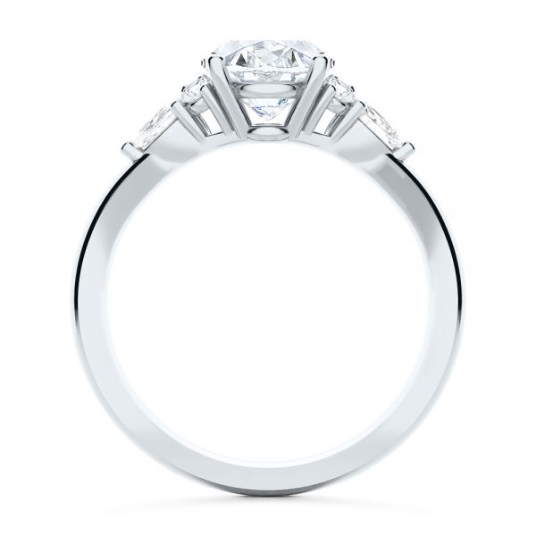 Platinum Platinum Oval Cluster Engagement Ring - Front View - 107282