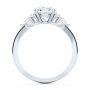 14k White Gold 14k White Gold Oval Cluster Engagement Ring - Front View -  107282 - Thumbnail