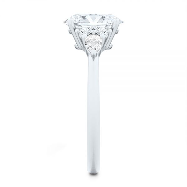 Platinum Platinum Oval Cluster Engagement Ring - Side View - 107282