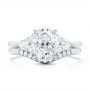 18k White Gold 18k White Gold Oval Cluster Engagement Ring - Top View -  107282 - Thumbnail