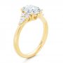 18k Yellow Gold Oval Cluster Engagement Ring - Three-Quarter View -  107282 - Thumbnail