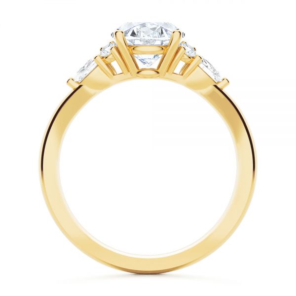 14k Yellow Gold 14k Yellow Gold Oval Cluster Engagement Ring - Front View -  107282