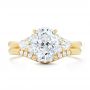 18k Yellow Gold Oval Cluster Engagement Ring - Top View -  107282 - Thumbnail