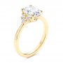 14k Yellow Gold 14k Yellow Gold Oval Diamond Cluster Engagement Ring - Three-Quarter View -  106824 - Thumbnail