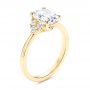 18k Yellow Gold 18k Yellow Gold Oval Diamond Cluster Engagement Ring - Three-Quarter View -  106824 - Thumbnail