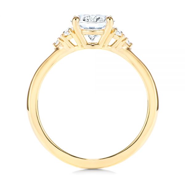 14k Yellow Gold 14k Yellow Gold Oval Diamond Cluster Engagement Ring - Front View -  106824 - Thumbnail