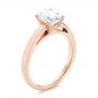 14k Rose Gold Oval Diamond Engagement Ring - Three-Quarter View -  104252 - Thumbnail