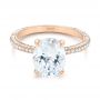 14k Rose Gold 14k Rose Gold Oval Diamond Engagement Ring - Flat View -  104080 - Thumbnail