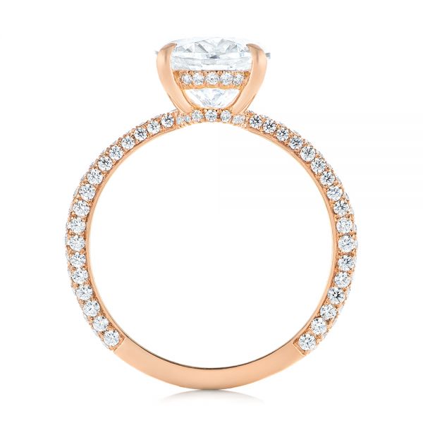 18k Rose Gold Oval Diamond Engagement Ring - Front View - 104080