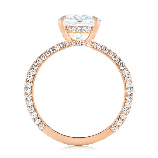 14k Rose Gold 14k Rose Gold Oval Diamond Engagement Ring - Front View -  104080