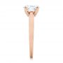 14k Rose Gold Oval Diamond Engagement Ring - Side View -  104252 - Thumbnail