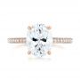 18k Rose Gold Oval Diamond Engagement Ring - Top View -  104080 - Thumbnail