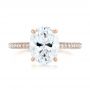 14k Rose Gold 14k Rose Gold Oval Diamond Engagement Ring - Top View -  104080 - Thumbnail