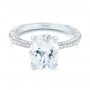 14k White Gold 14k White Gold Oval Diamond Engagement Ring - Flat View -  104080 - Thumbnail