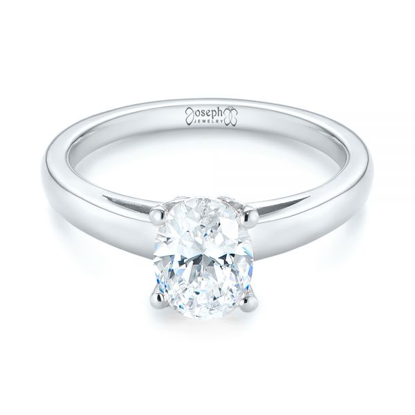  Platinum Platinum Oval Diamond Engagement Ring - Flat View -  104252