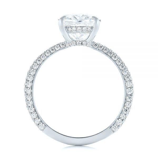 Platinum Platinum Oval Diamond Engagement Ring - Front View - 104080