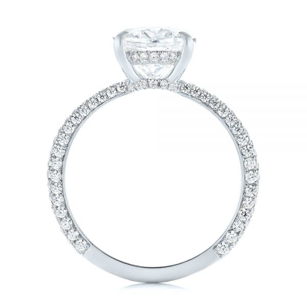 18k White Gold 18k White Gold Oval Diamond Engagement Ring - Front View -  104080