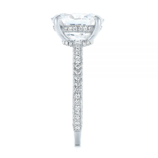 Platinum Platinum Oval Diamond Engagement Ring - Side View - 104080