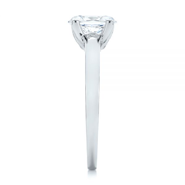  Platinum Platinum Oval Diamond Engagement Ring - Side View -  104252