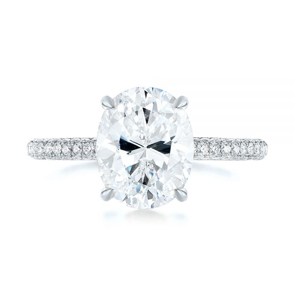  Platinum Platinum Oval Diamond Engagement Ring - Top View -  104080