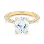 14k Yellow Gold 14k Yellow Gold Oval Diamond Engagement Ring - Flat View -  104080 - Thumbnail