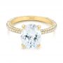 18k Yellow Gold 18k Yellow Gold Oval Diamond Engagement Ring - Flat View -  104080 - Thumbnail