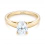 14k Yellow Gold 14k Yellow Gold Oval Diamond Engagement Ring - Flat View -  104252 - Thumbnail