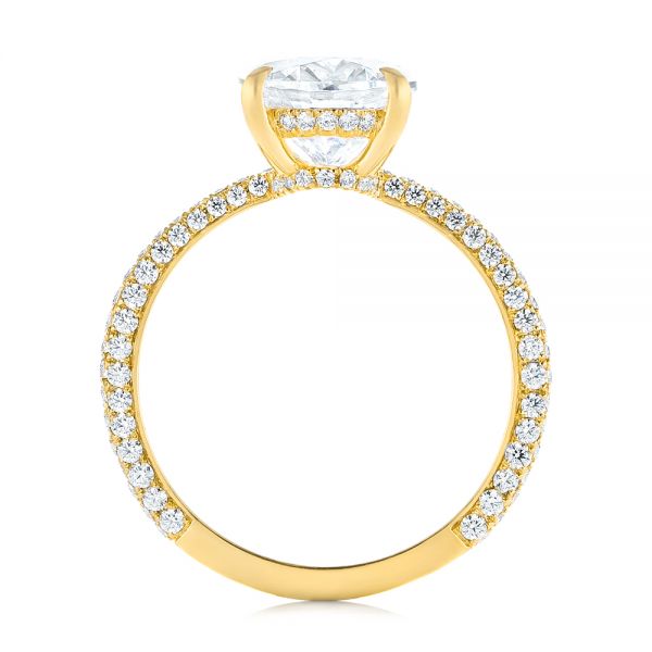 18k Yellow Gold 18k Yellow Gold Oval Diamond Engagement Ring - Front View - 104080