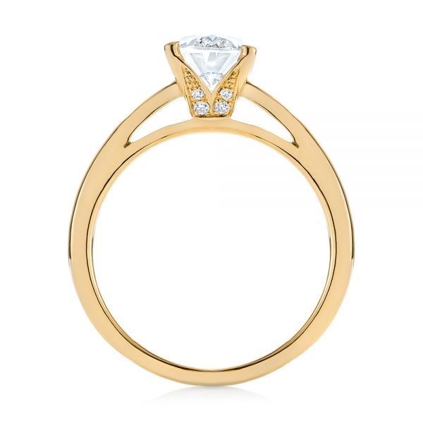 18k Yellow Gold 18k Yellow Gold Oval Diamond Engagement Ring - Front View -  104252