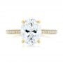 18k Yellow Gold 18k Yellow Gold Oval Diamond Engagement Ring - Top View -  104080 - Thumbnail