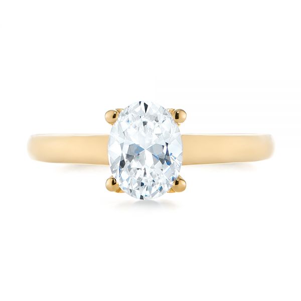 14k Yellow Gold 14k Yellow Gold Oval Diamond Engagement Ring - Top View -  104252